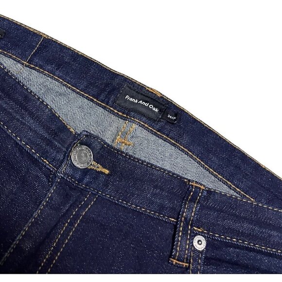 Frank & Oak Dark Wash Luxury Designer Denim STRETCH Jeans Mens 36x34 - Picture 5 of 6
